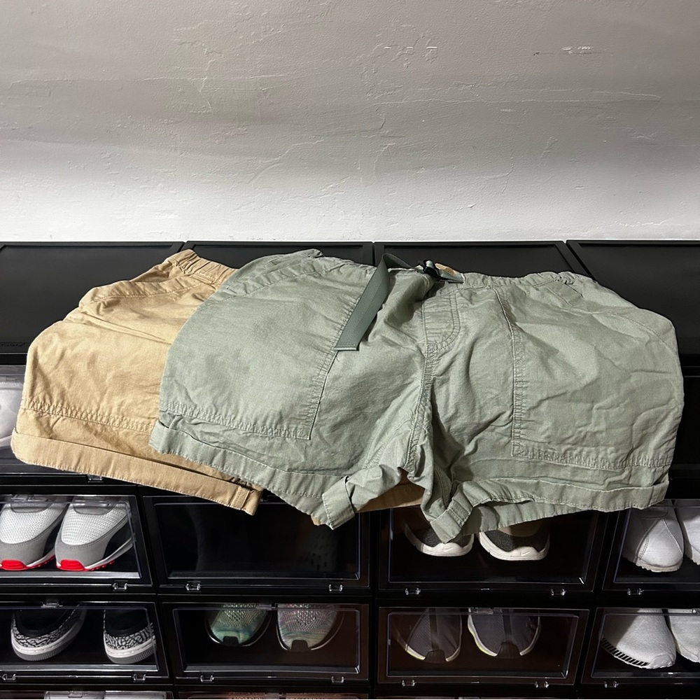 🔥: J. Crew Factory • Bundle (2) • Mint Green/Khaki • Chino • Shorts • 32W